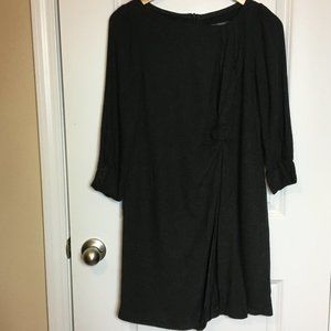 Zara Basic Charcoal Knot Front Midi Dress